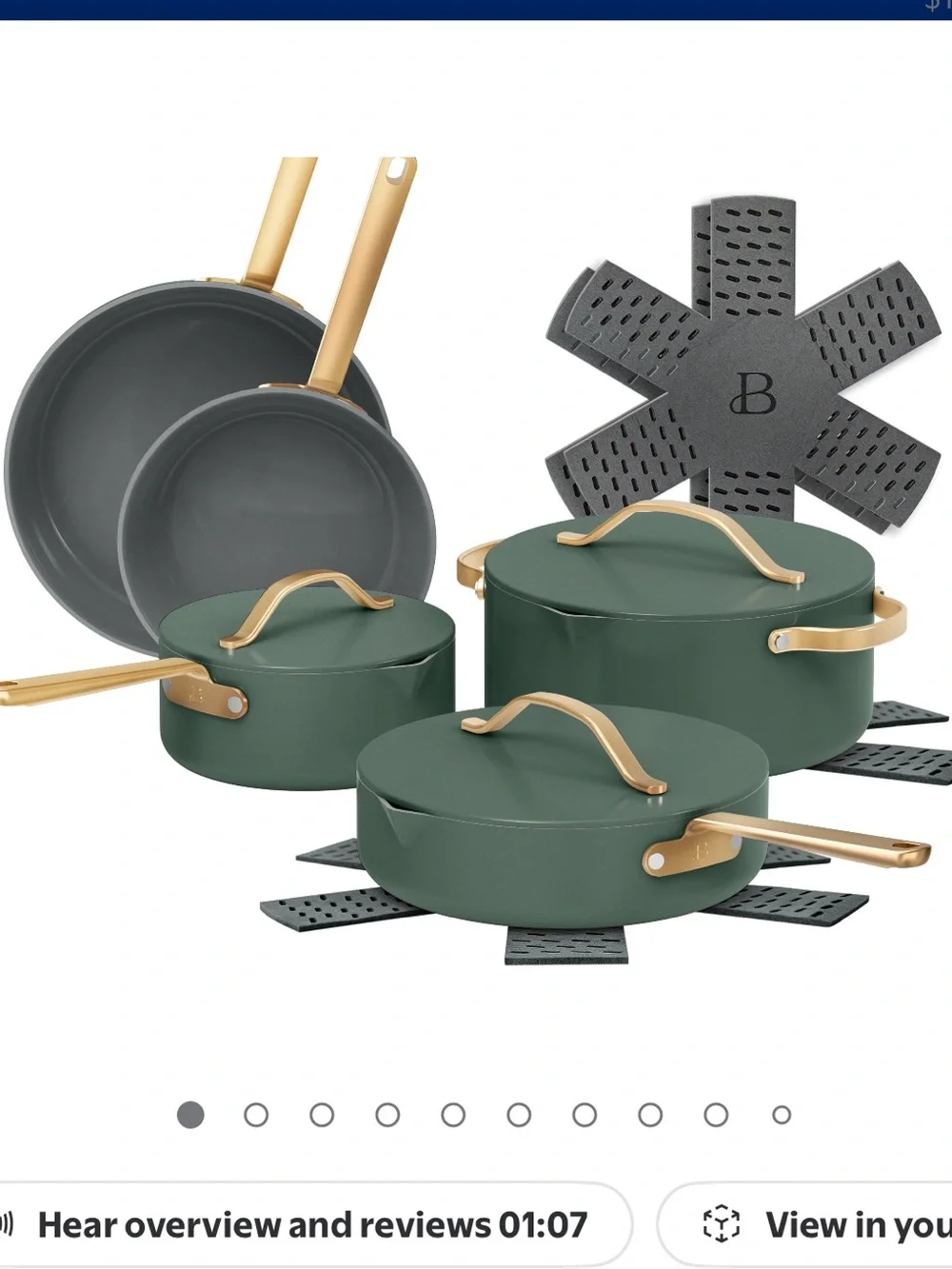 Beautiful 12-Piece Evergood Non-Toxic Ceramic Nonstick Coating Cookware Set